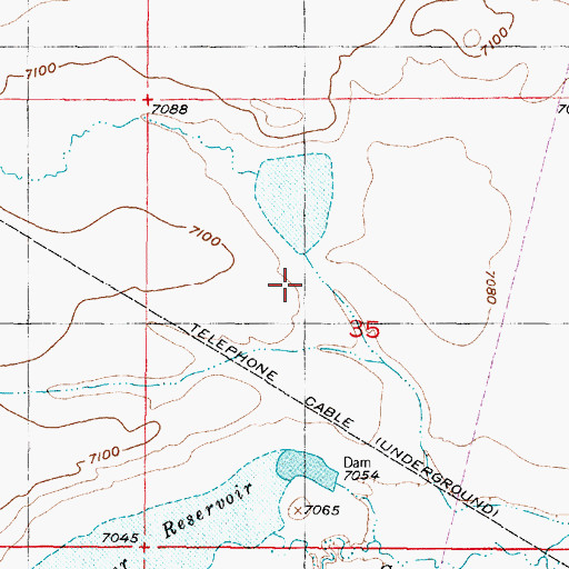 Topographic Map of Cavender Dam, WY