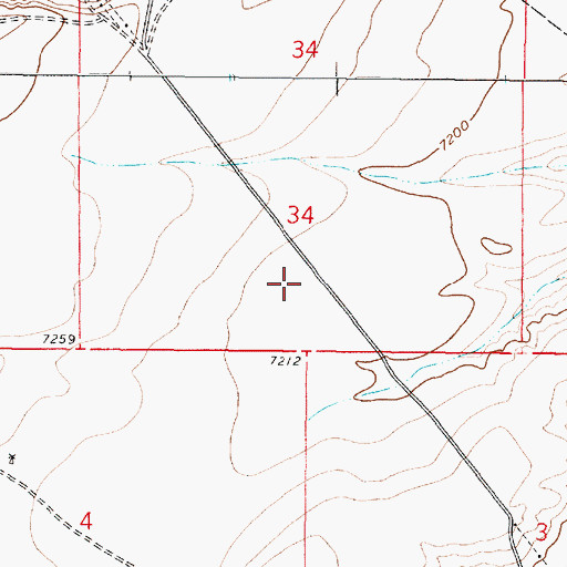 Topographic Map of Whites Reservoir, WY
