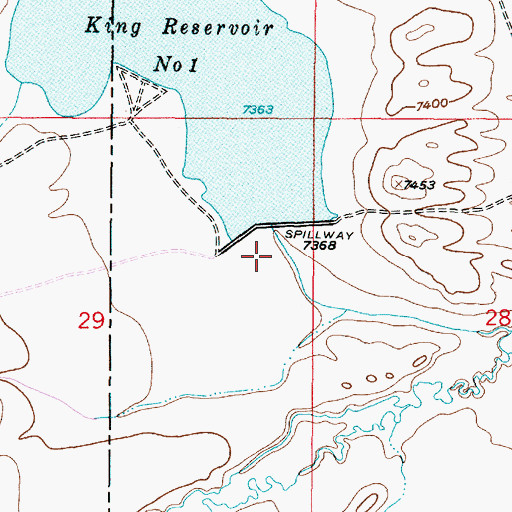 Topographic Map of King Number 1 Dam, WY