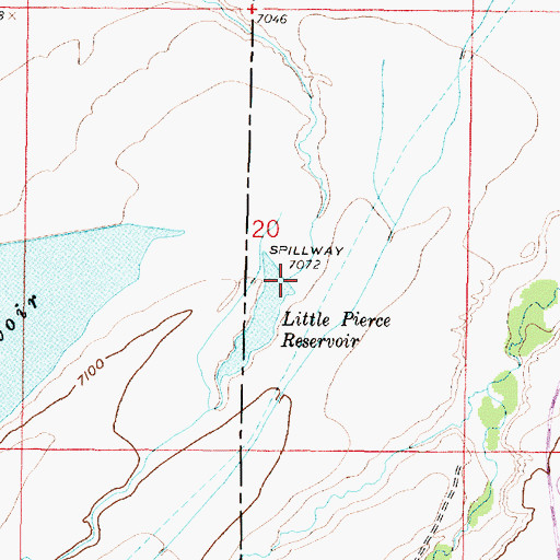 Topographic Map of Little Pierce Dam, WY