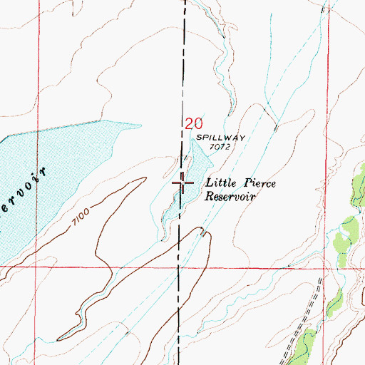 Topographic Map of Little Pierce Reservoir, WY