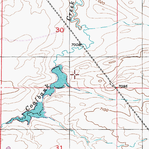 Topographic Map of Coal Bank Dam, WY