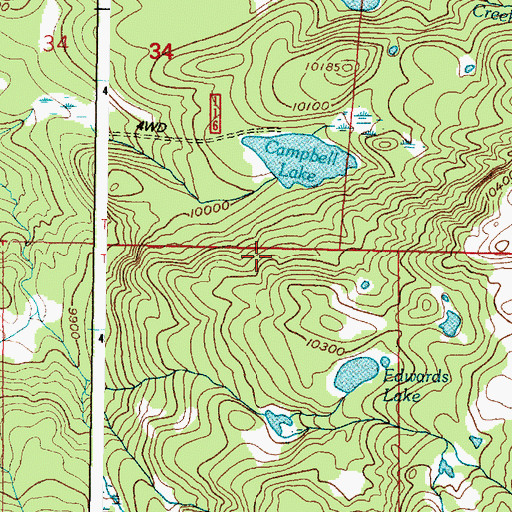 Topographic Map of Corpening Dam, WY