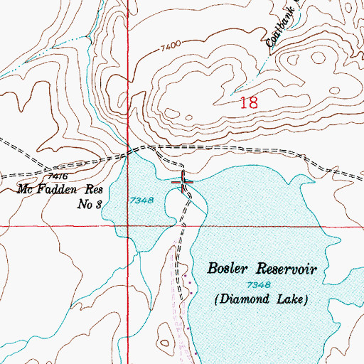 Topographic Map of McFadden Number 3 Dam, WY