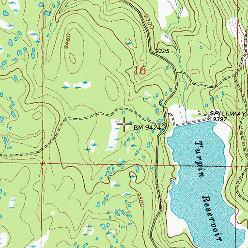 Topographic Map of Turpin Park Dam, WY