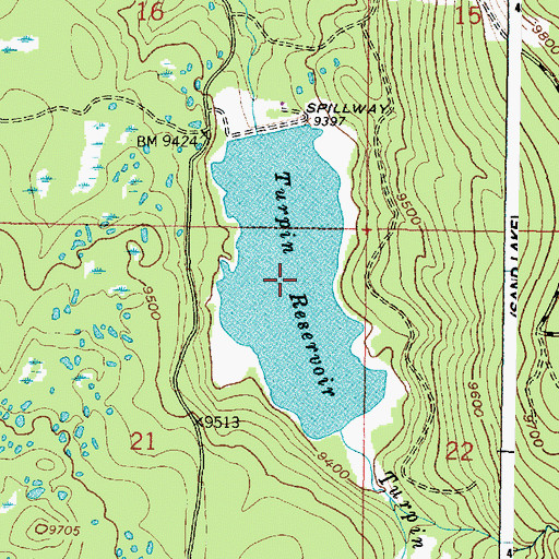 Topographic Map of Turpin Park Reservoir, WY