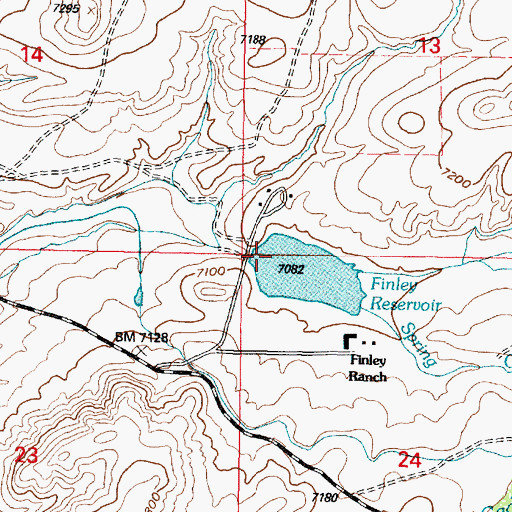 Topographic Map of Finley Dam, WY