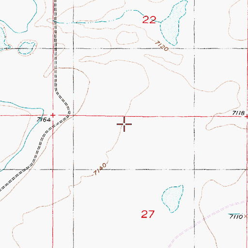Topographic Map of Dutton Creek Reservoir, WY