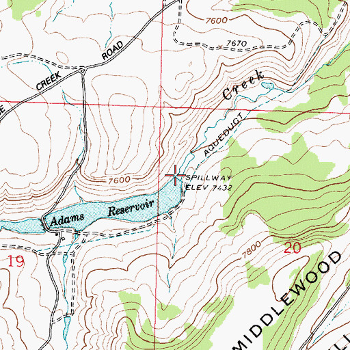 Topographic Map of Adams Dam, WY