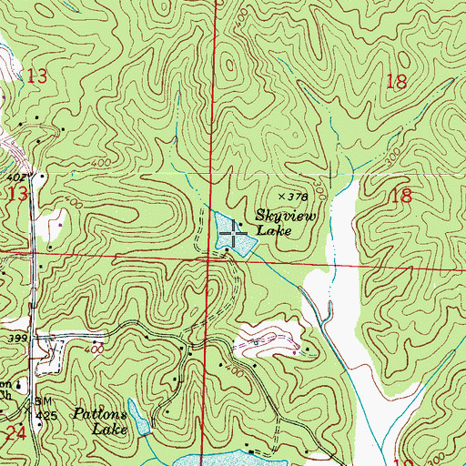 Topographic Map of Skyview Lake, AL