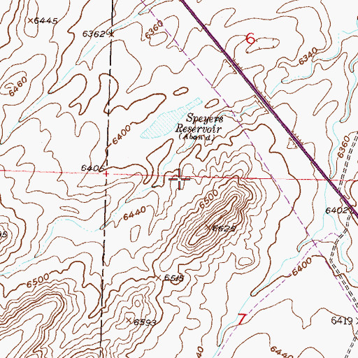 Topographic Map of Speyerer Dam, WY