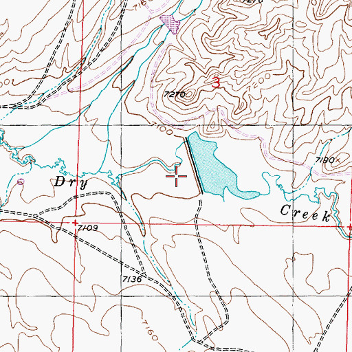 Topographic Map of Meer Dam, WY