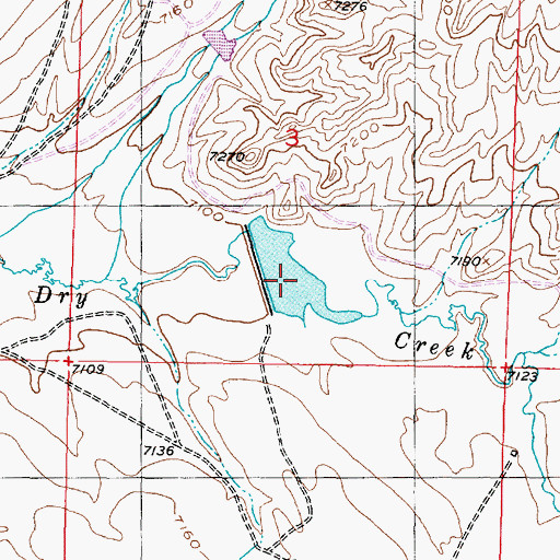 Topographic Map of Meer Reservoir, WY