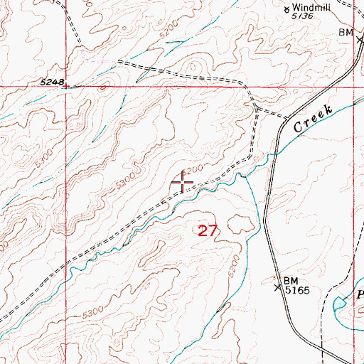 Topographic Map of Higgins Number 2 Reservoir, WY