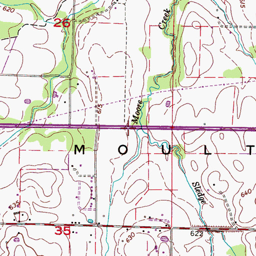 Topographic Map of Sledge Creek, AL