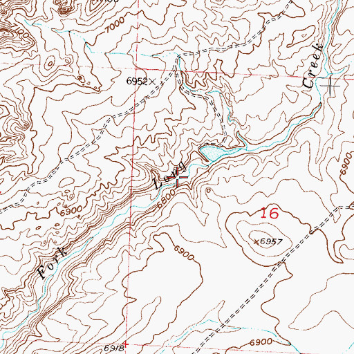Topographic Map of Daniel F Hudson Reservoir, WY