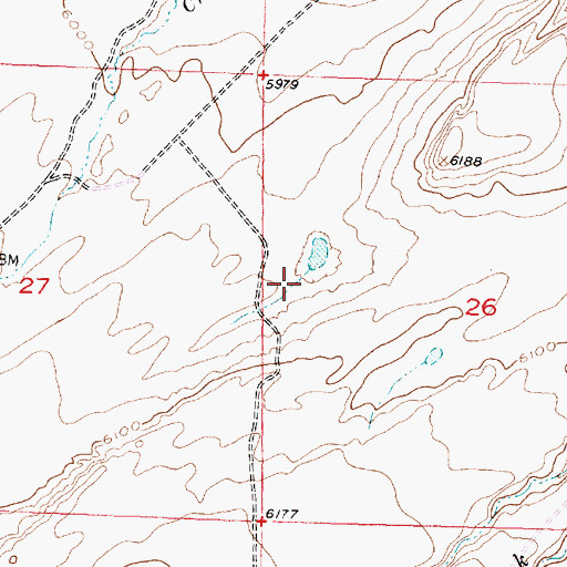 Topographic Map of Spurlock Reservoir, WY
