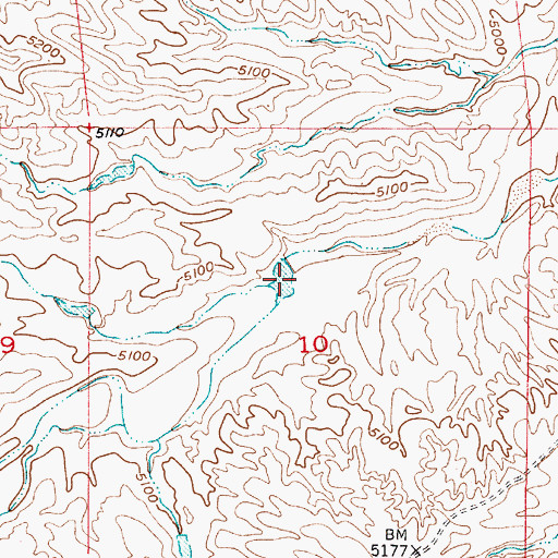 Topographic Map of Spring Creek Number 1 Dam, WY