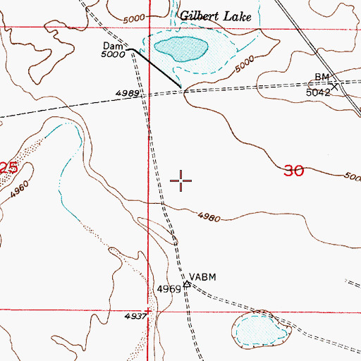 Topographic Map of Hamilton Number 2 Reservoir, WY