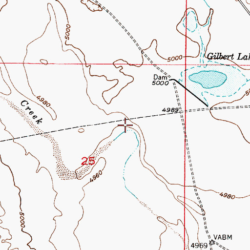 Topographic Map of Number 2 Dam, WY