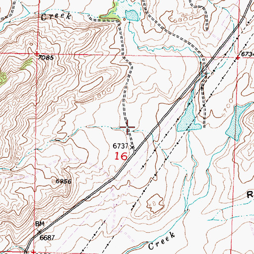 Topographic Map of Indian Creek Dam, WY