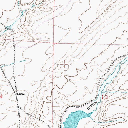 Topographic Map of Irene Reservoir, WY