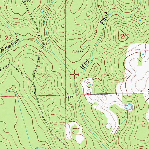 Topographic Map of Smith Branch, AL