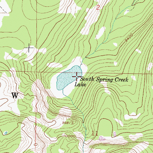 Topographic Map of S Spring Creek Lake Dam, WY