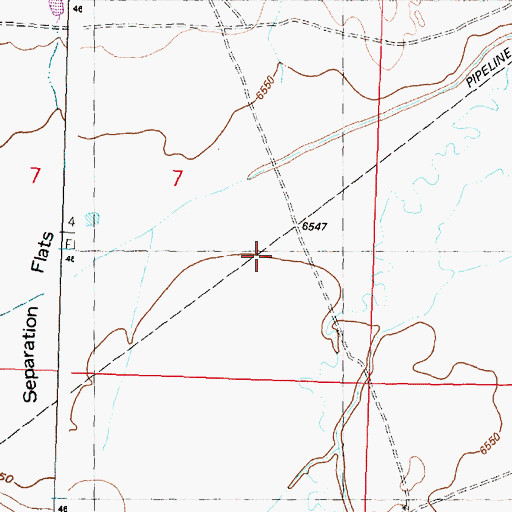 Topographic Map of Separation Dam, WY