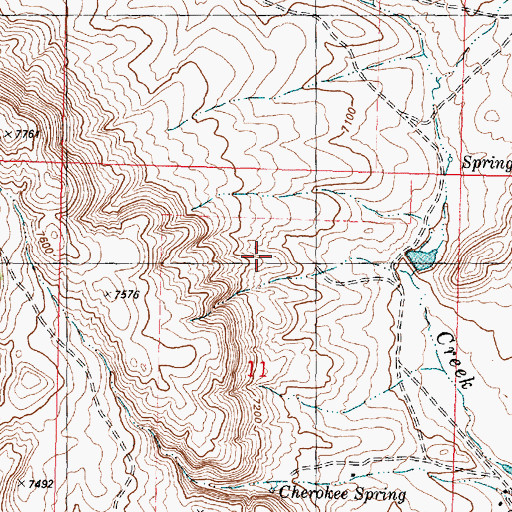 Topographic Map of Cherokee Reservoir, WY
