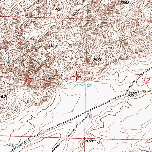 Topographic Map of Cardinell Number 2 Dam, WY