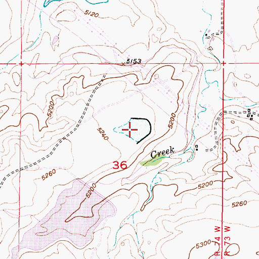 Topographic Map of Abney Number 1 Reservoir, WY