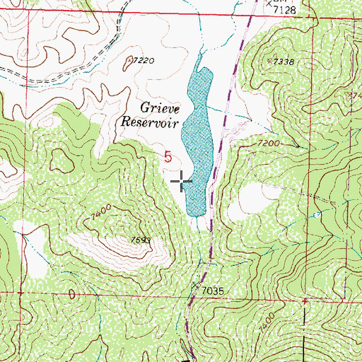 Topographic Map of Highline Dam, WY