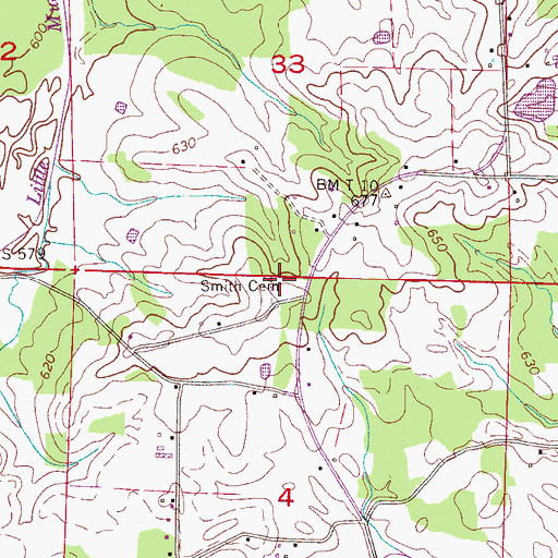 Topographic Map of Smith Cemetery, AL