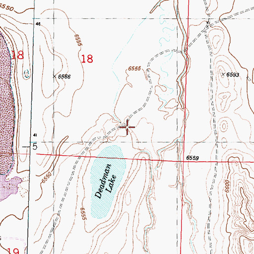 Topographic Map of Mahoney Reservoir, WY
