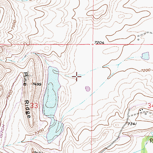 Topographic Map of Pine Cone Number 1 Dam, WY