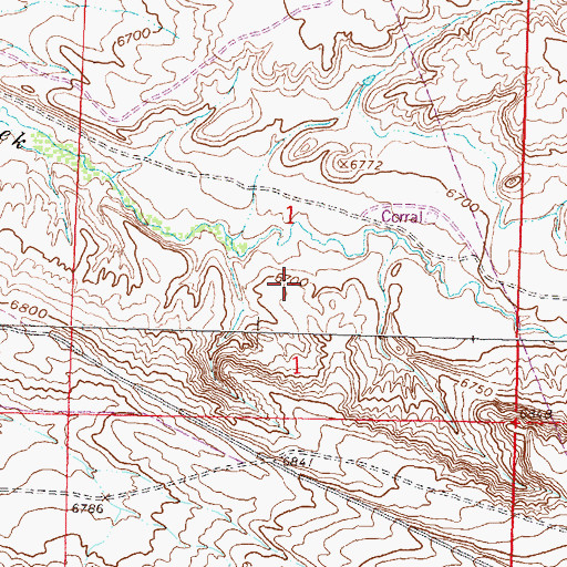Topographic Map of Hannah Mahoney Number 1 Reservoir, WY