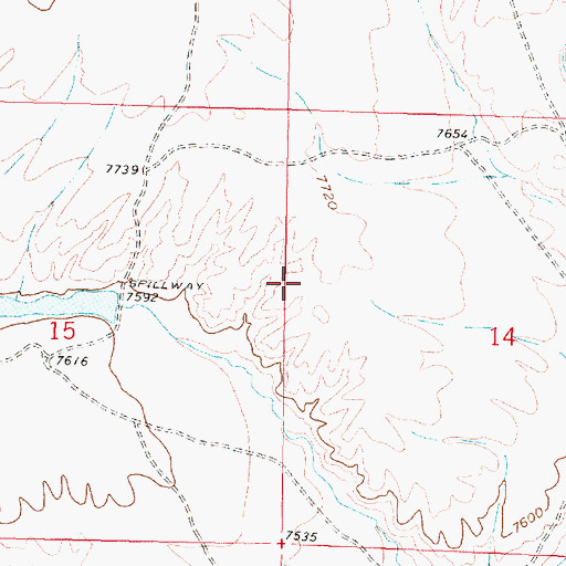 Topographic Map of Good Number 1 Dam, WY