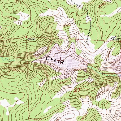Topographic Map of Upper Rock Creek Reservoir, WY