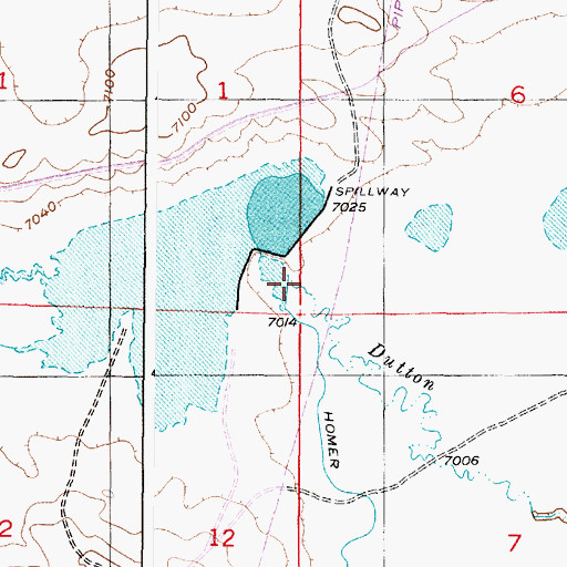 Topographic Map of Cavender Dam, WY