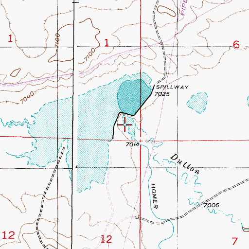 Topographic Map of Cavender Reservoir, WY