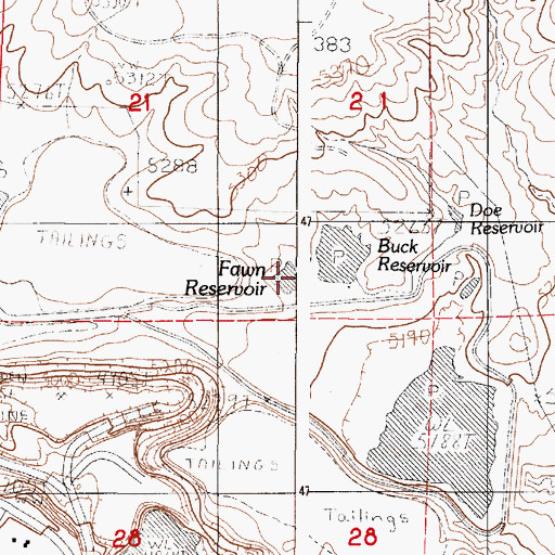 Topographic Map of Buck Reservoir, WY