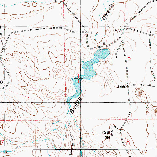 Topographic Map of New Deal Number 1 Dam, WY