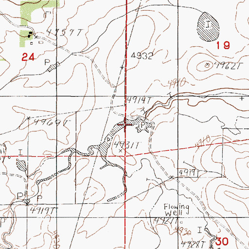 Topographic Map of Bear Creek Number 1 Dam, WY