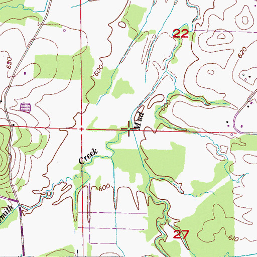 Topographic Map of Smith Creek, AL