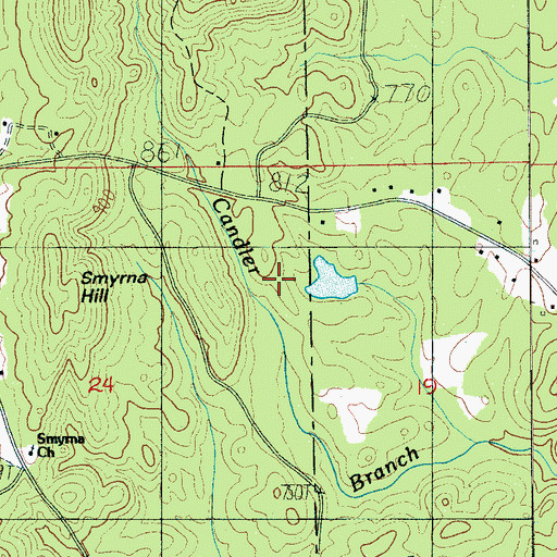 Topographic Map of Smyrna Hill, AL
