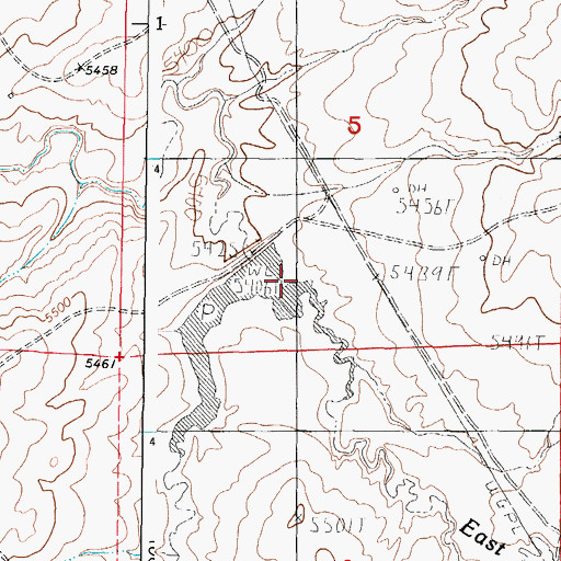Topographic Map of Houston Dam, WY