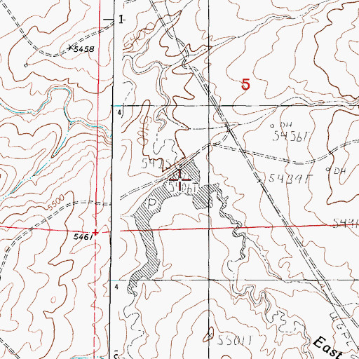 Topographic Map of Houston Reservoir, WY