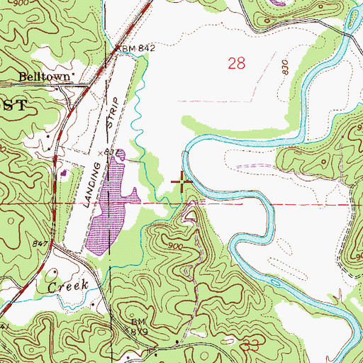 Topographic Map of Snake Creek, AL