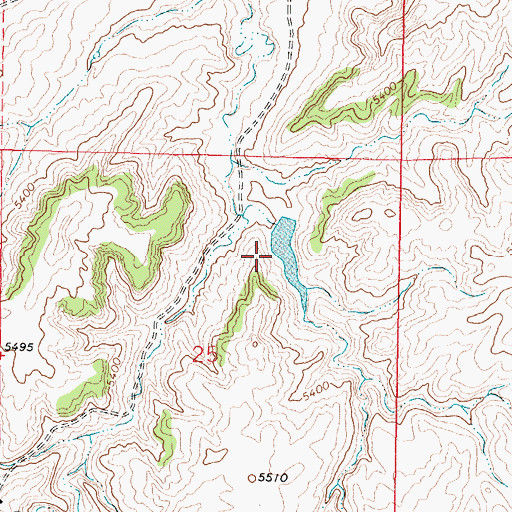Topographic Map of Branton Ditch Dam, WY